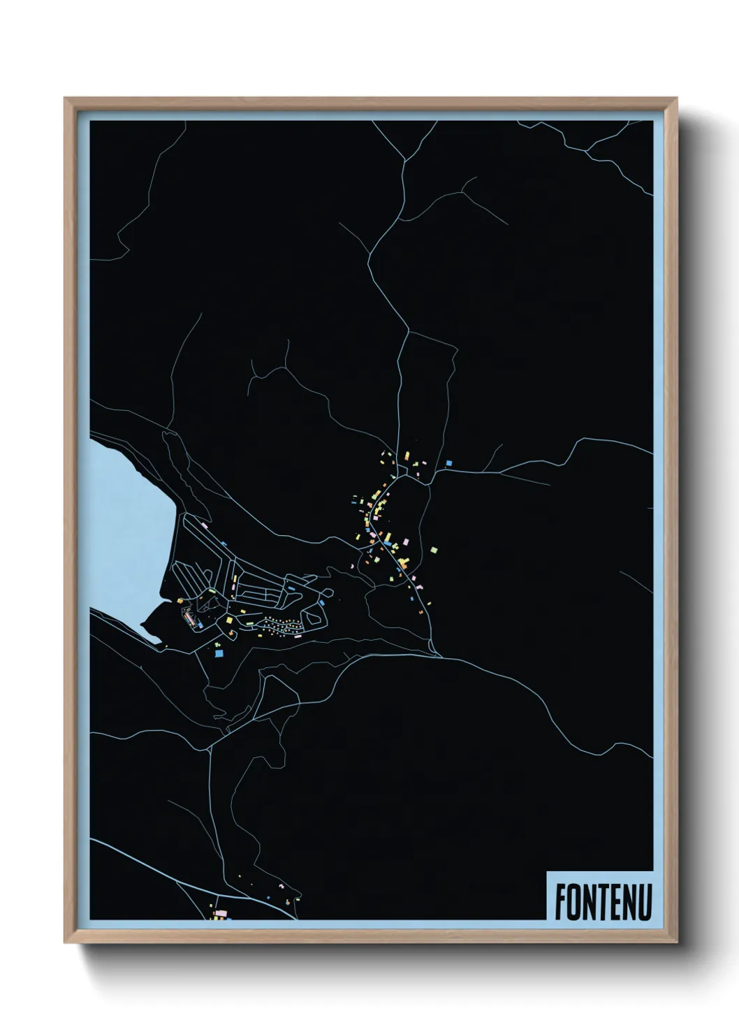 Une affiche de carte sur Fontenu