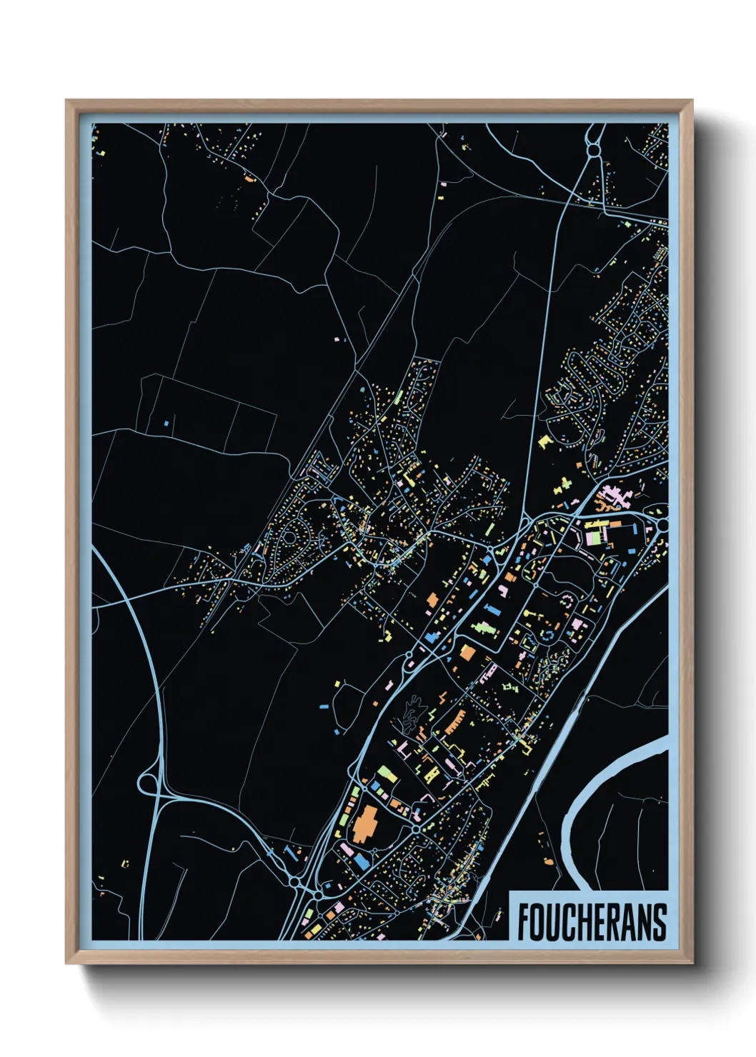 Une affiche de carte sur Foucherans