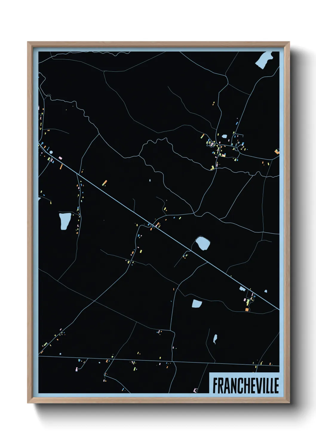 Une affiche de carte sur Francheville