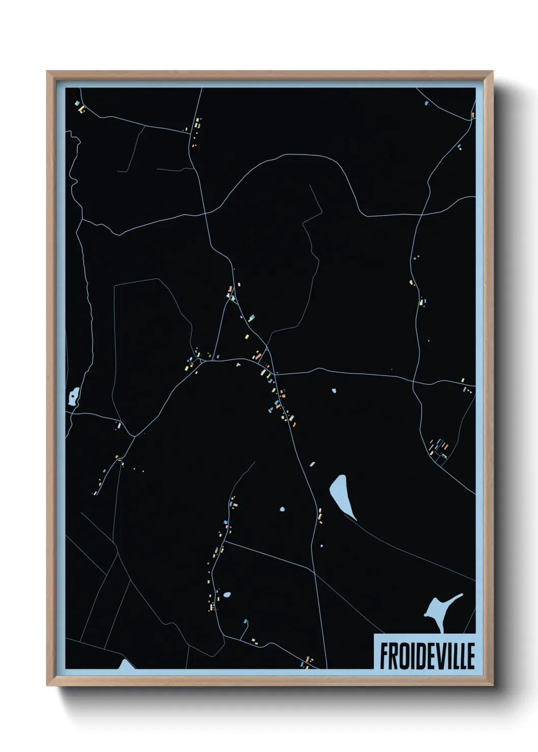 Une affiche de carte sur Froideville