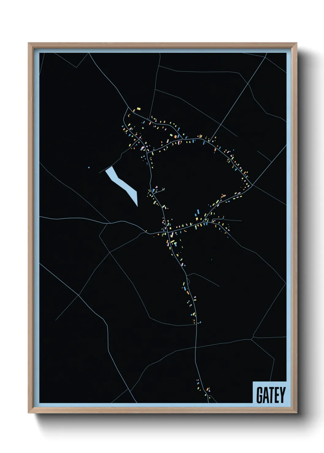 Une affiche de carte sur Gatey