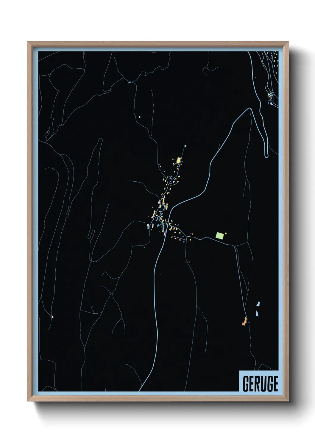 Une affiche de carte sur Geruge