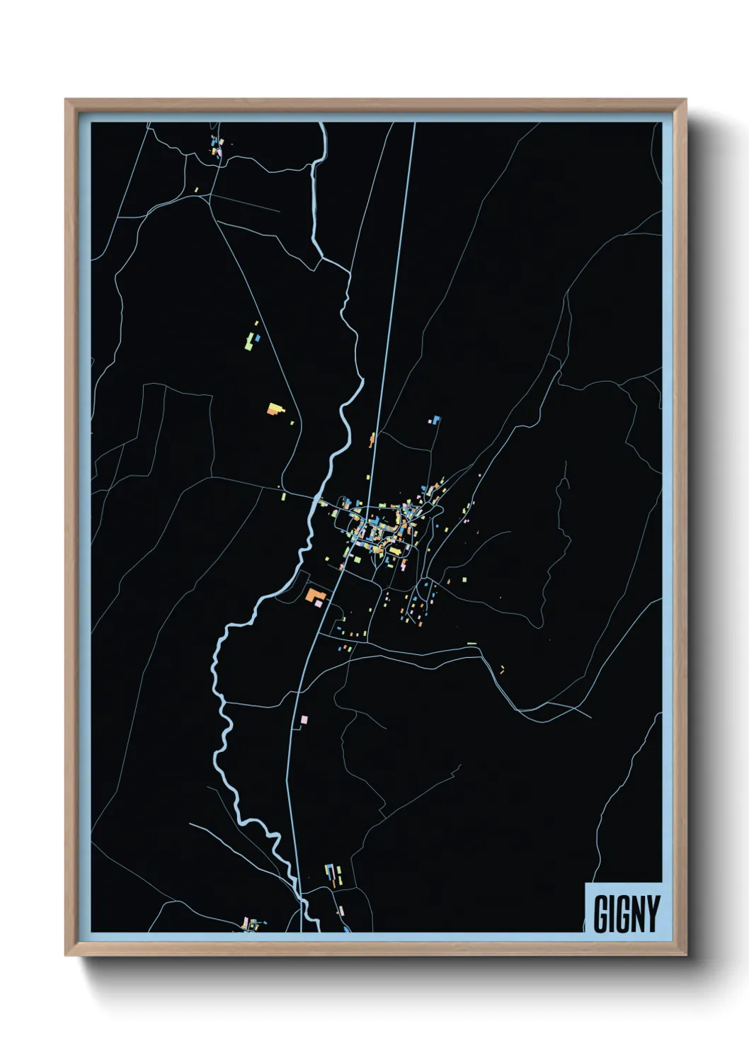 Une affiche de carte sur Gigny