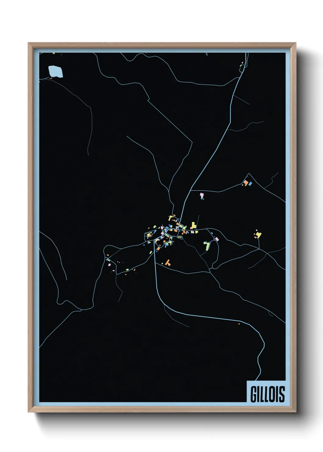 Une affiche de carte sur Gillois