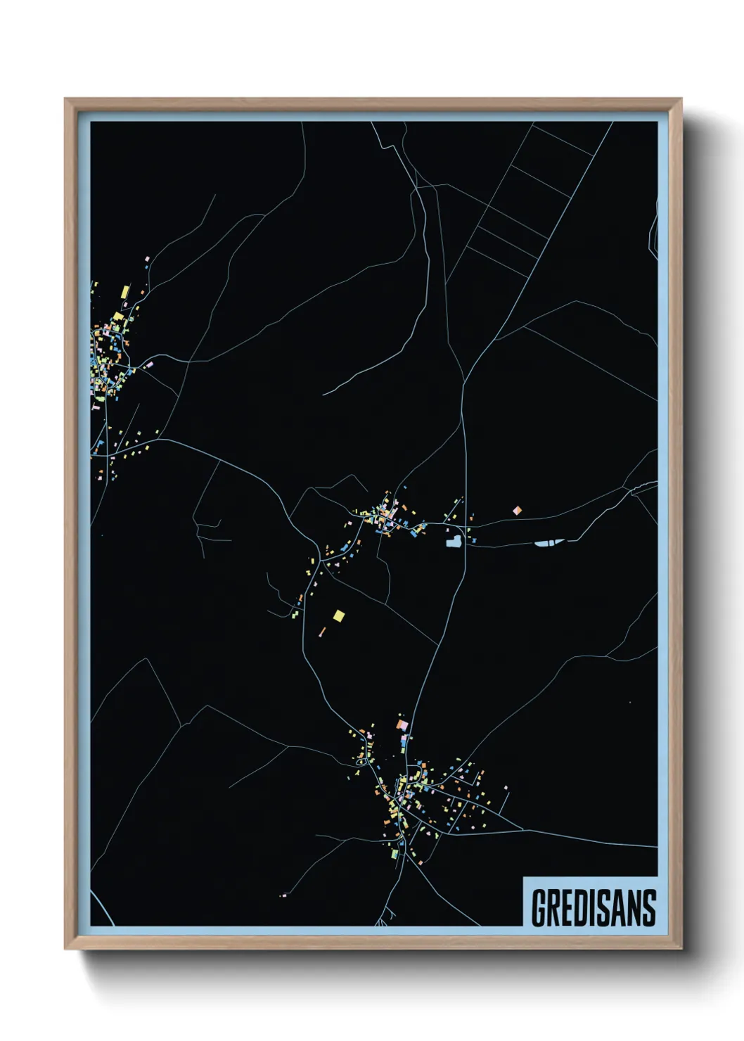 Une affiche de carte sur Gredisans