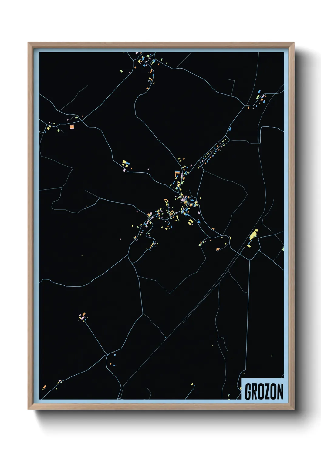 Une affiche de carte sur Grozon