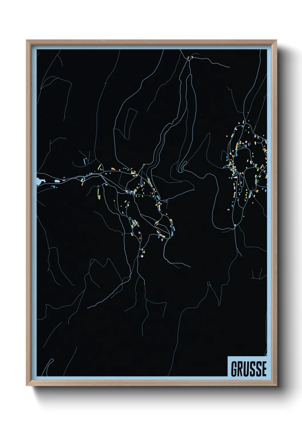 Une affiche de carte sur Grusse