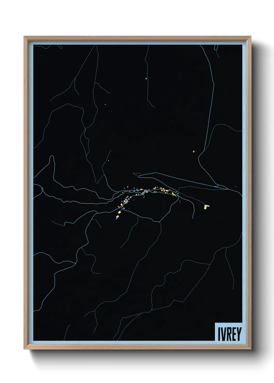 Une affiche de carte sur Ivrey