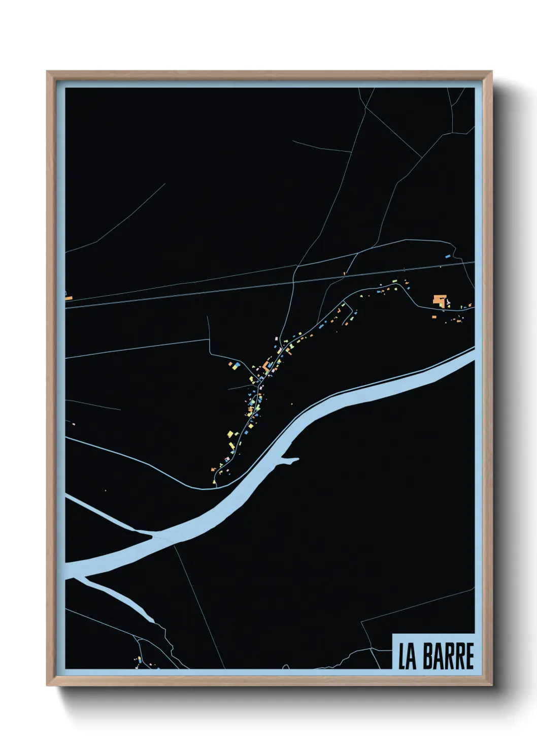 Une affiche de carte sur La Barre