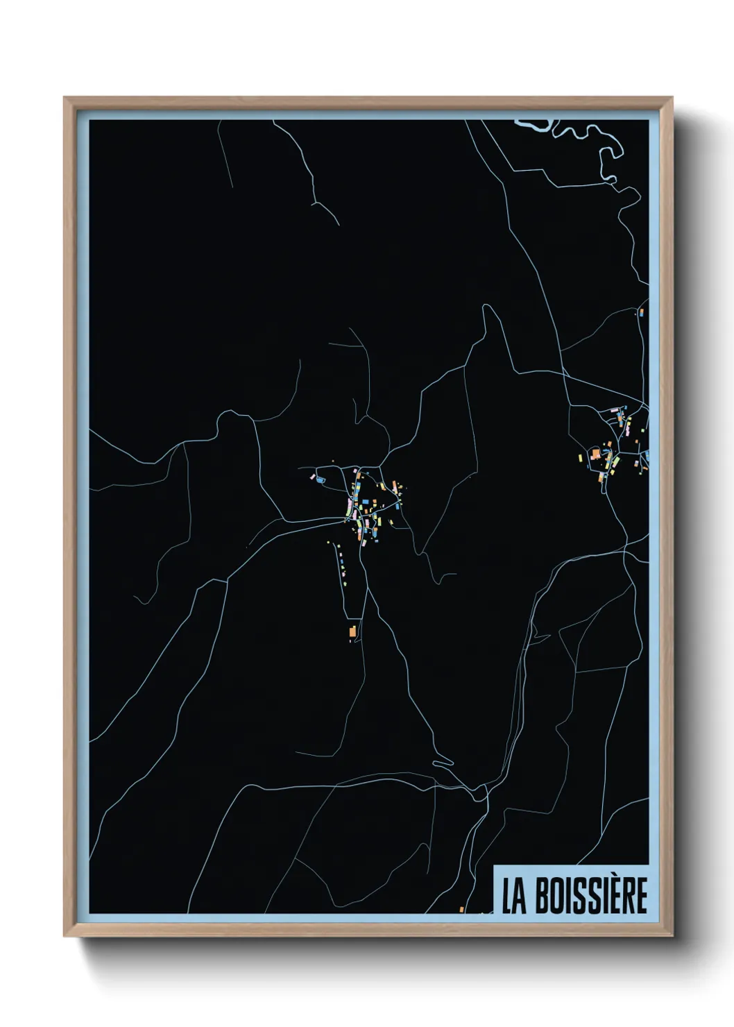 Une affiche de carte sur La Boissière