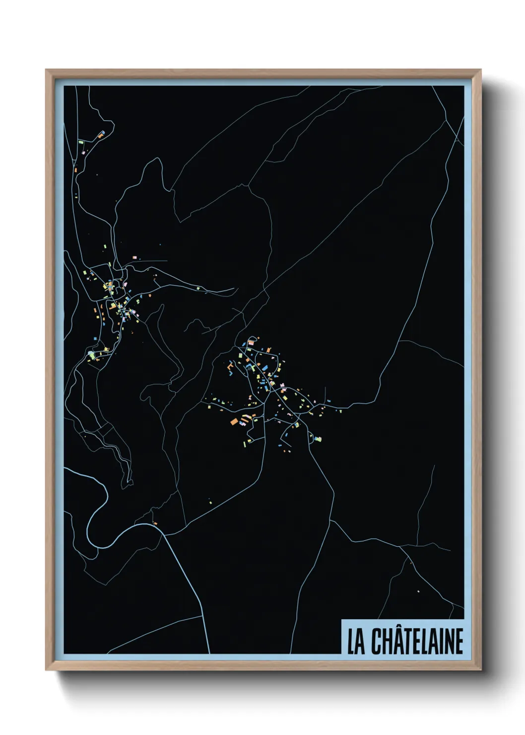 Une affiche de carte sur La Châtelaine