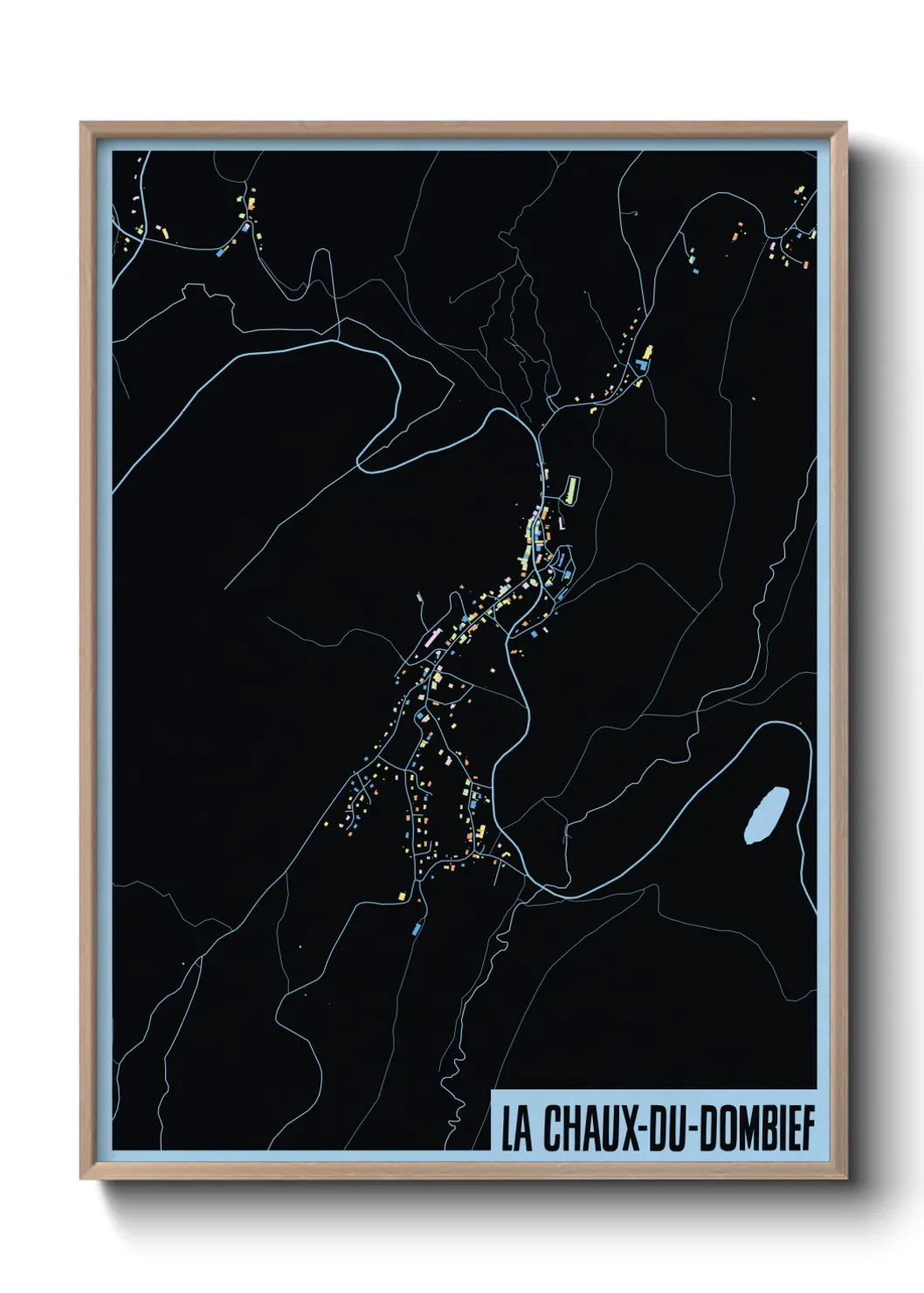 Une affiche de carte sur La Chaux-du-Dombief