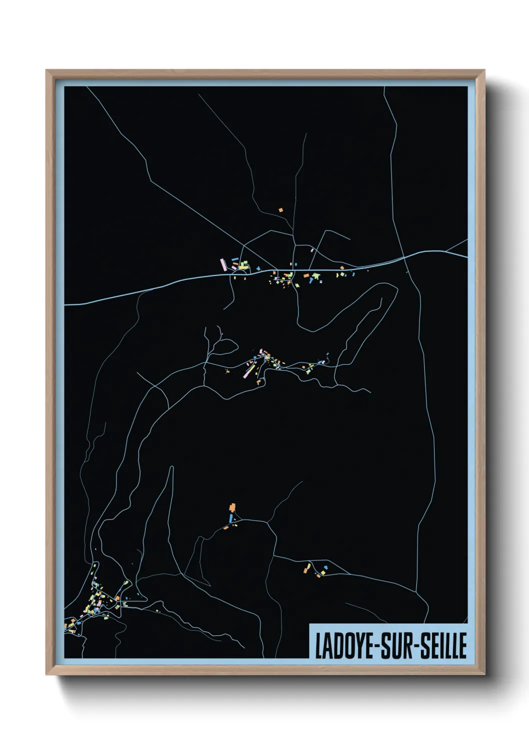 Une affiche de carte sur Ladoye-sur-Seille