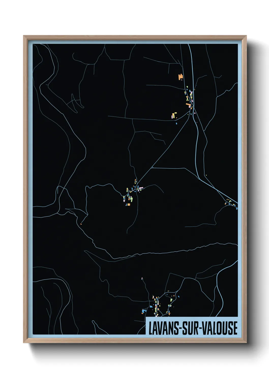 Une affiche de carte sur Lavans-sur-Valouse