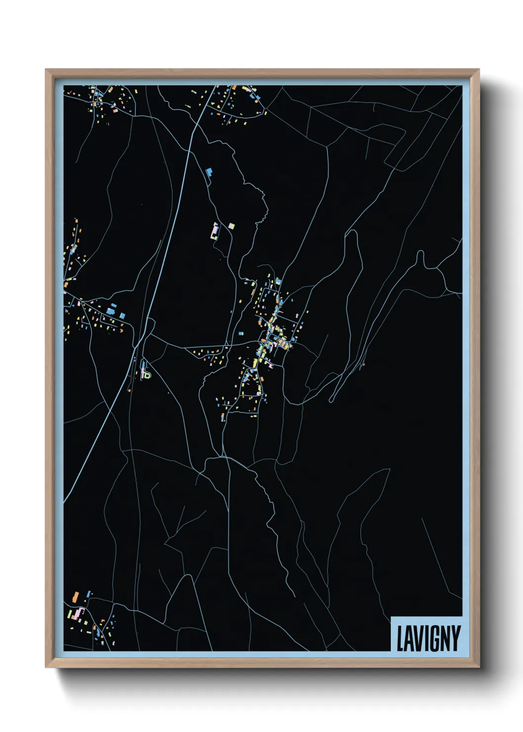 Une affiche de carte sur Lavigny