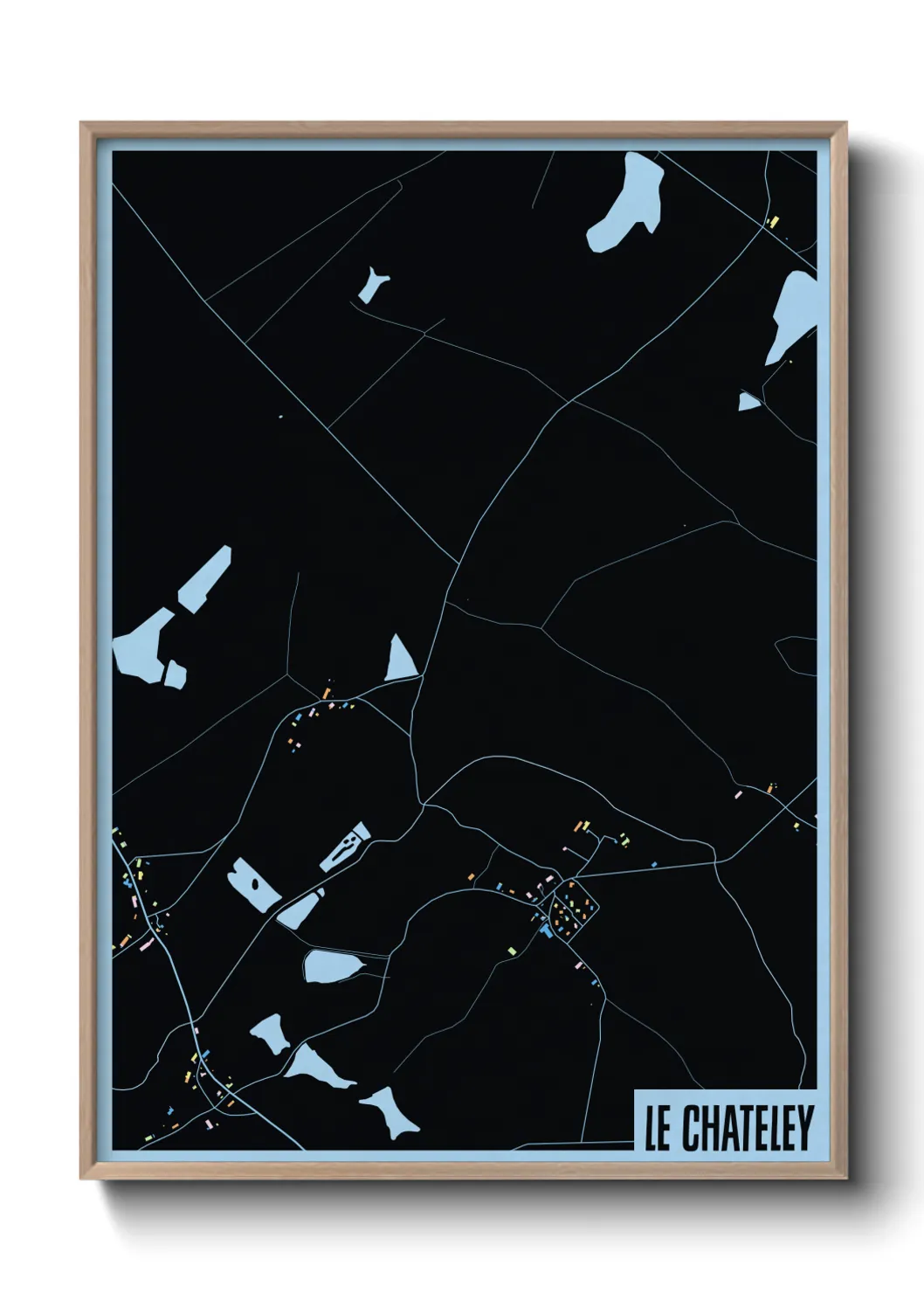 Une affiche de carte sur Le Chateley