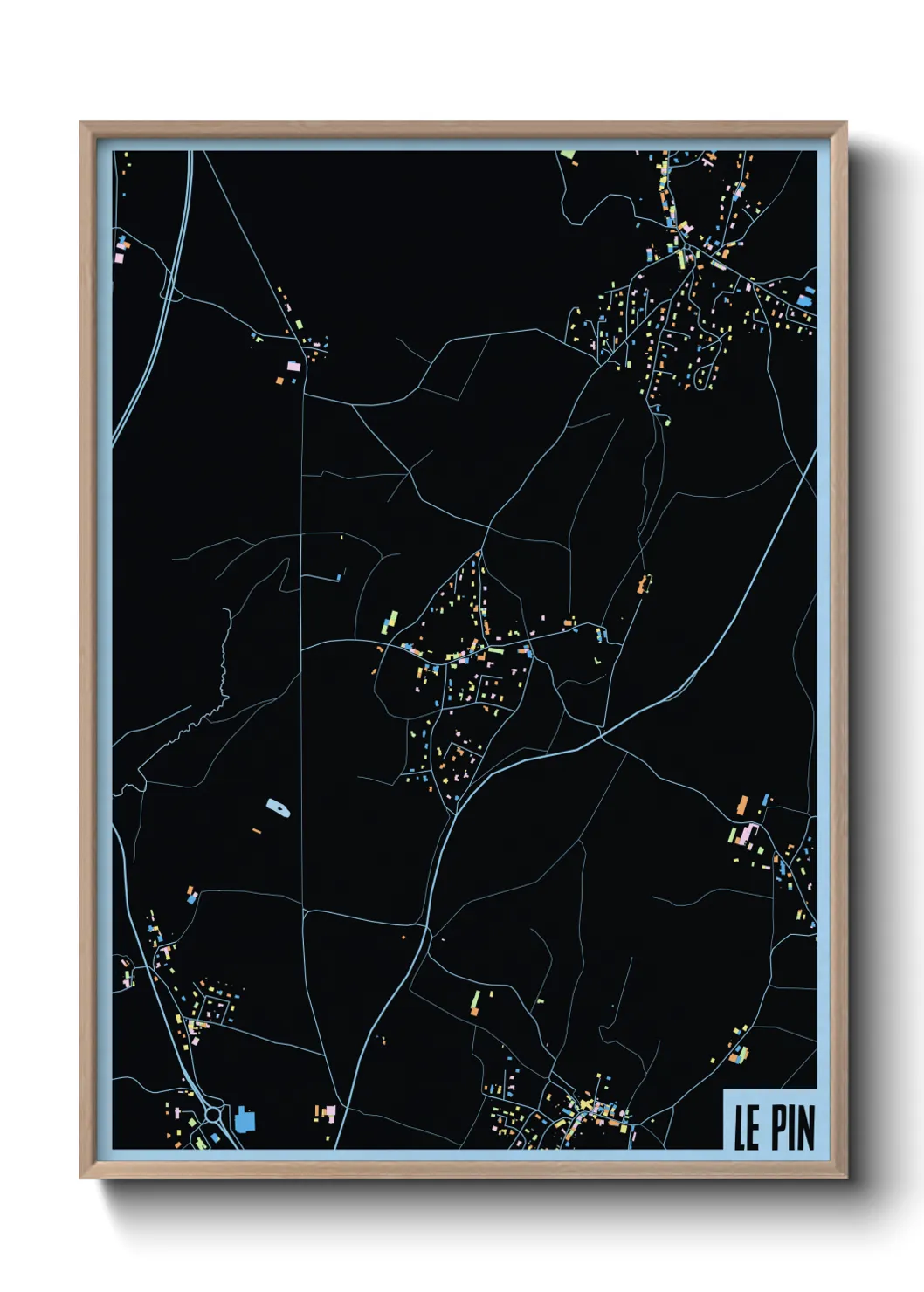 Une affiche de carte sur Le Pin