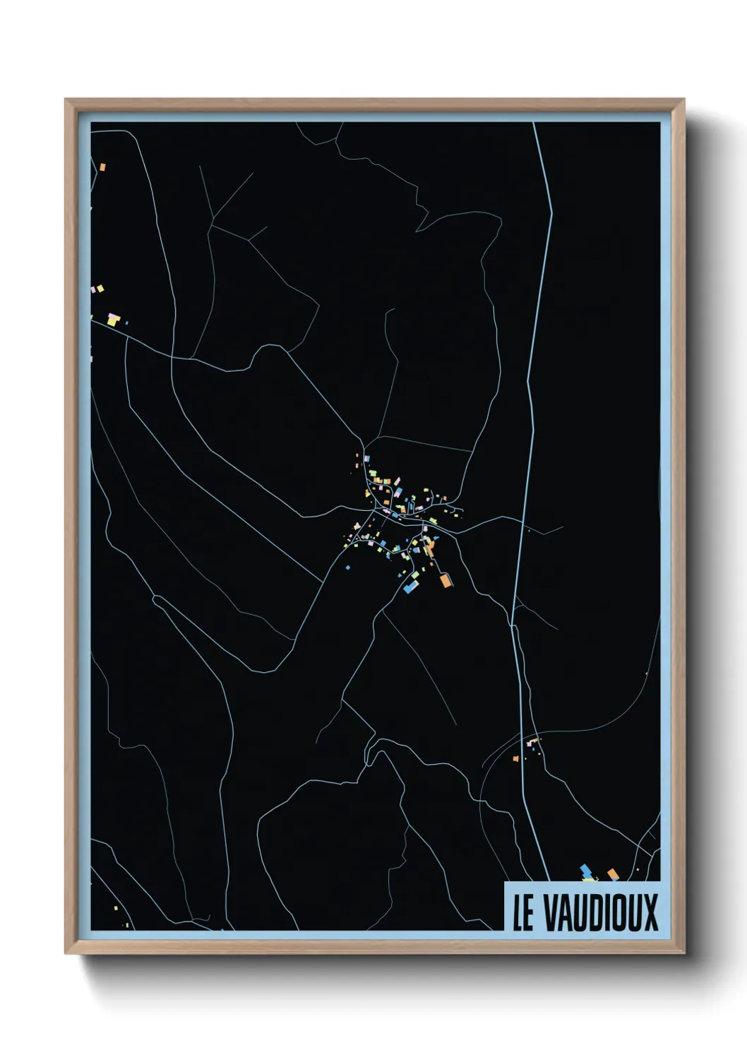 Une affiche de carte sur Le Vaudioux