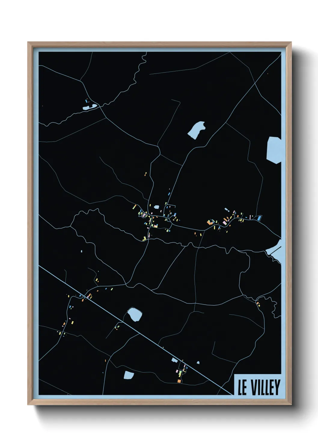 Une affiche de carte sur Le Villey