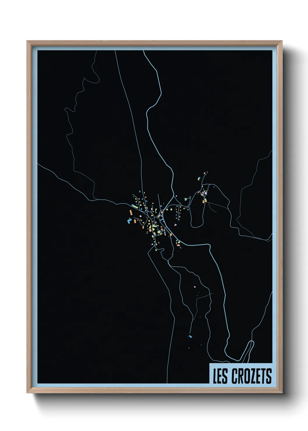 Une affiche de carte sur Les Crozets