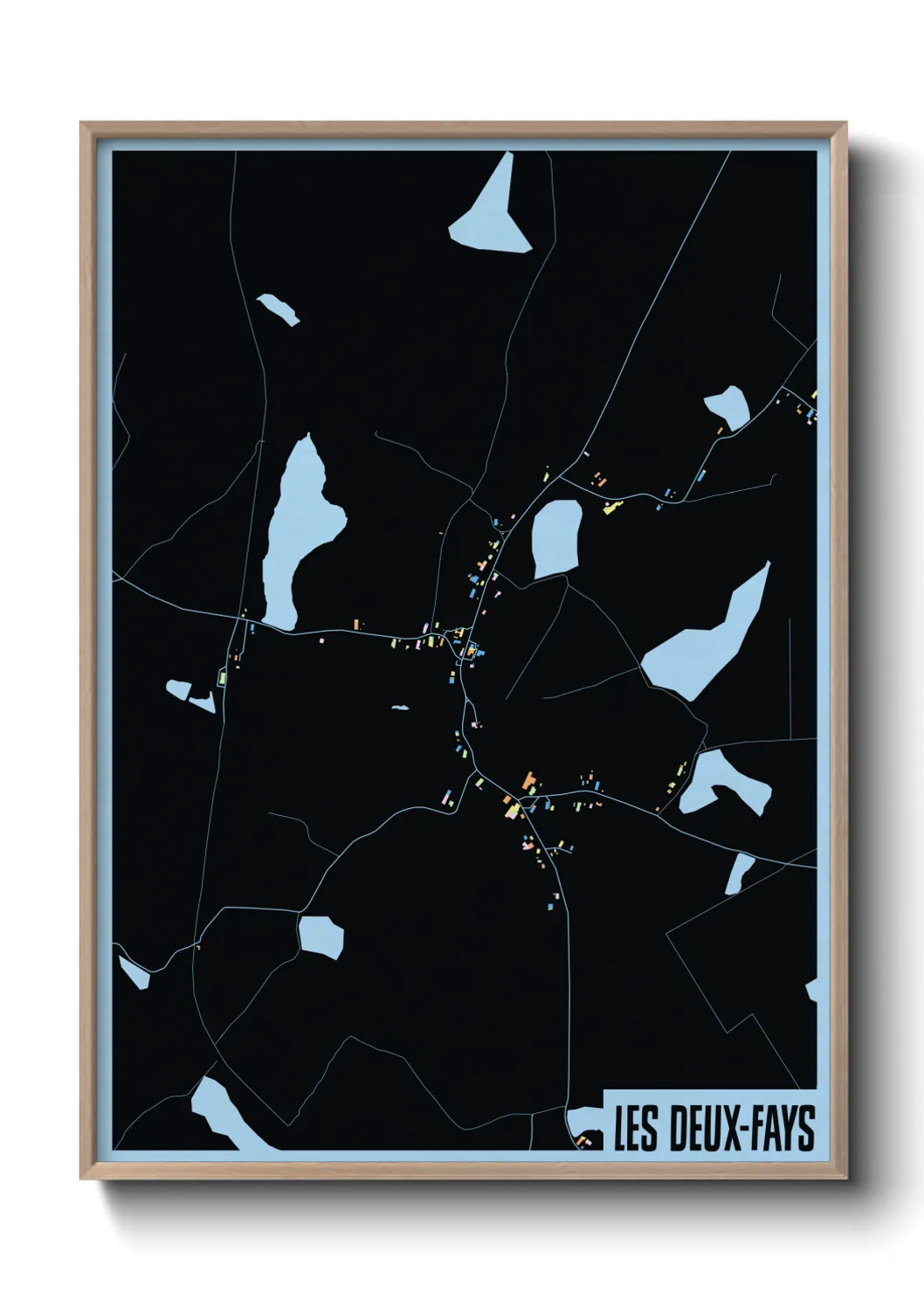 Une affiche de carte sur Les Deux-Fays