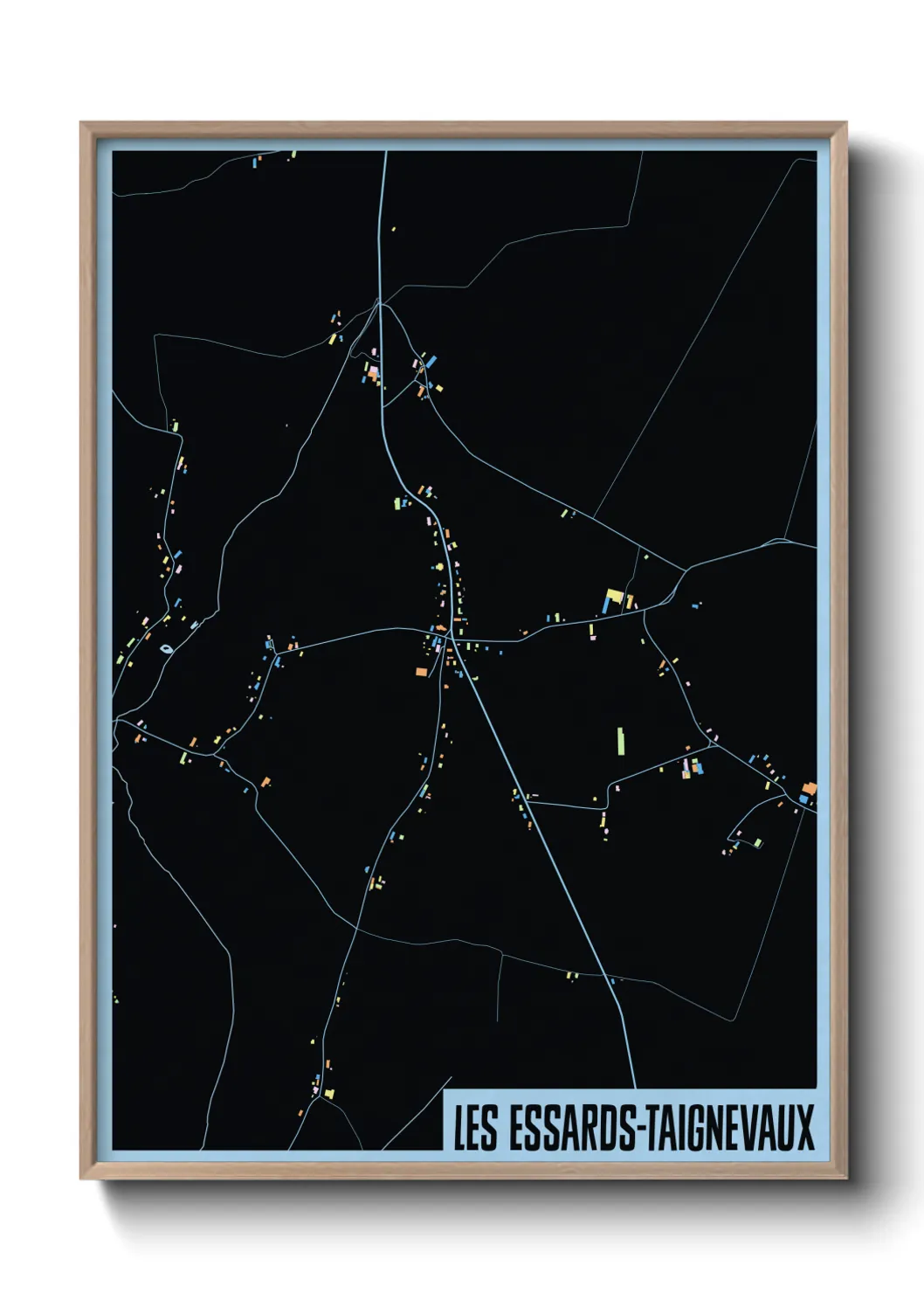 Une affiche de carte sur Les Essards-Taignevaux