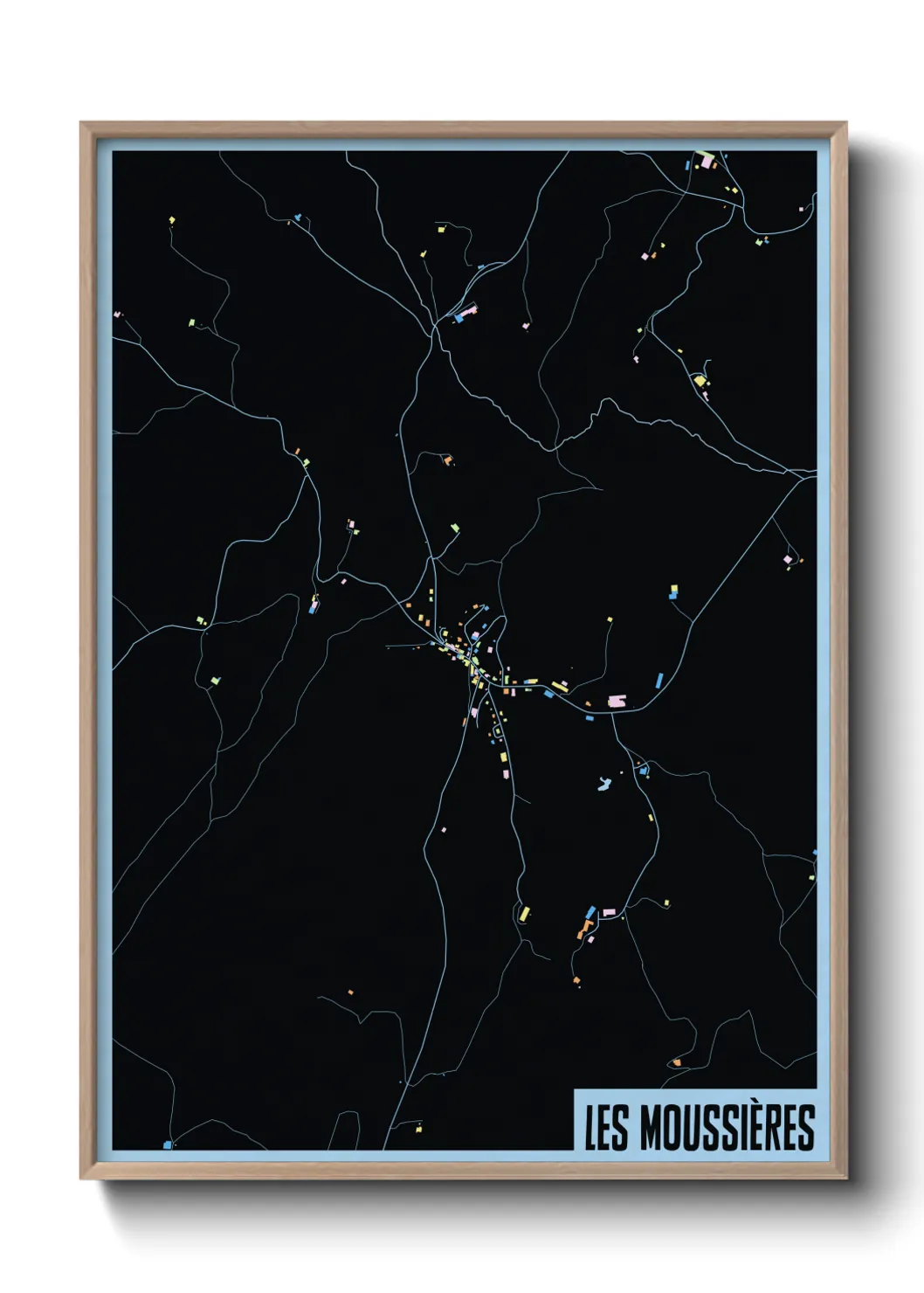 Une affiche de carte sur Les Moussières