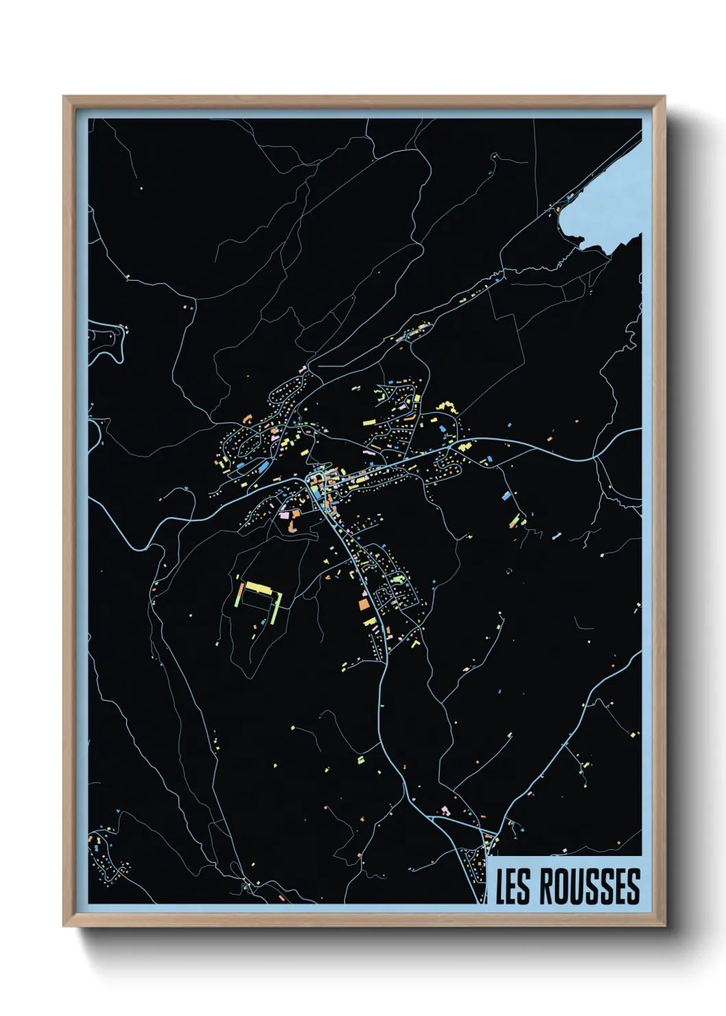 Une affiche de carte sur Les Rousses