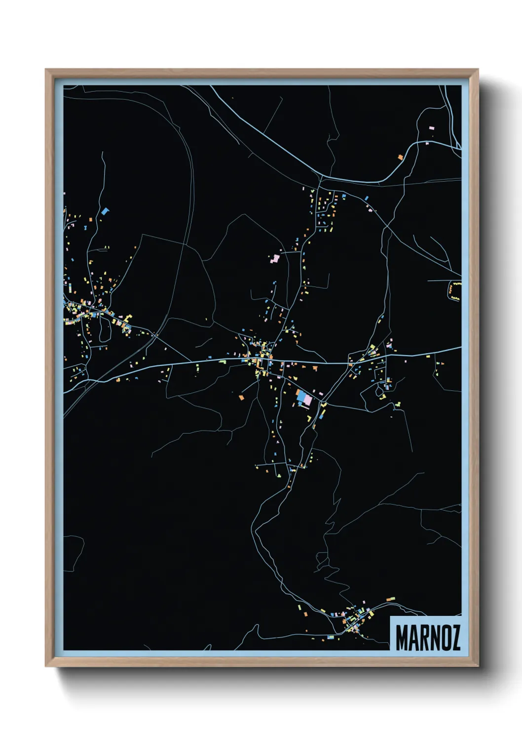 Une affiche de carte sur Marnoz