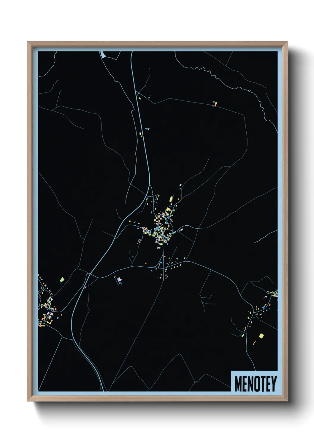 Une affiche de carte sur Menotey