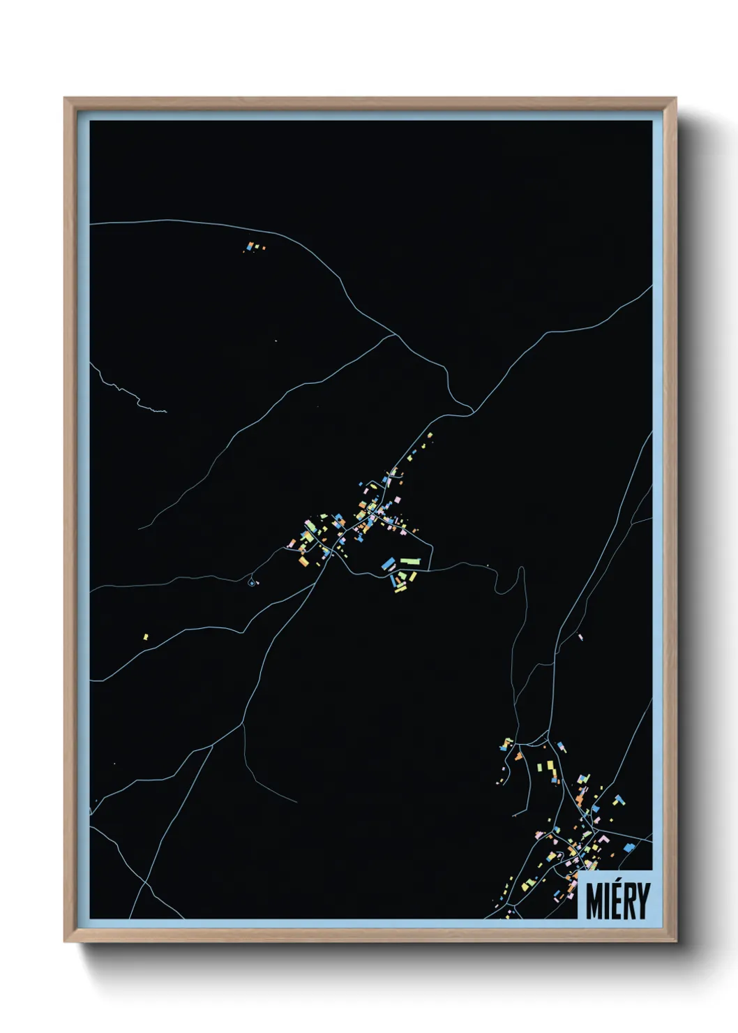 Une affiche de carte sur Miéry