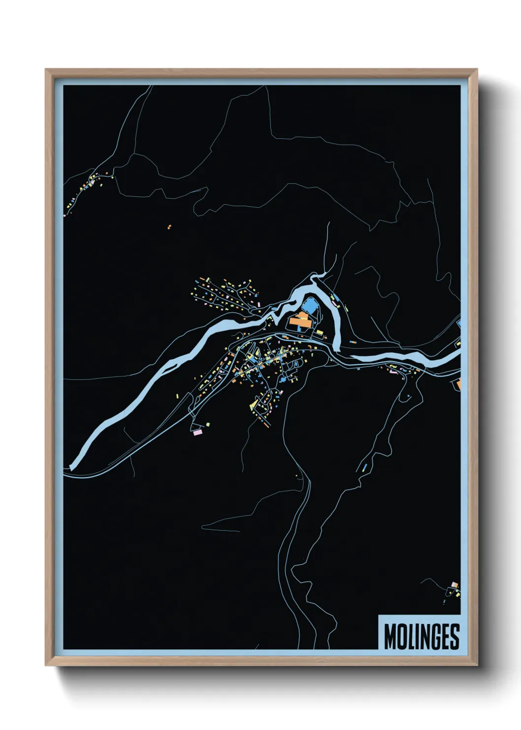 Une affiche de carte sur Molinges