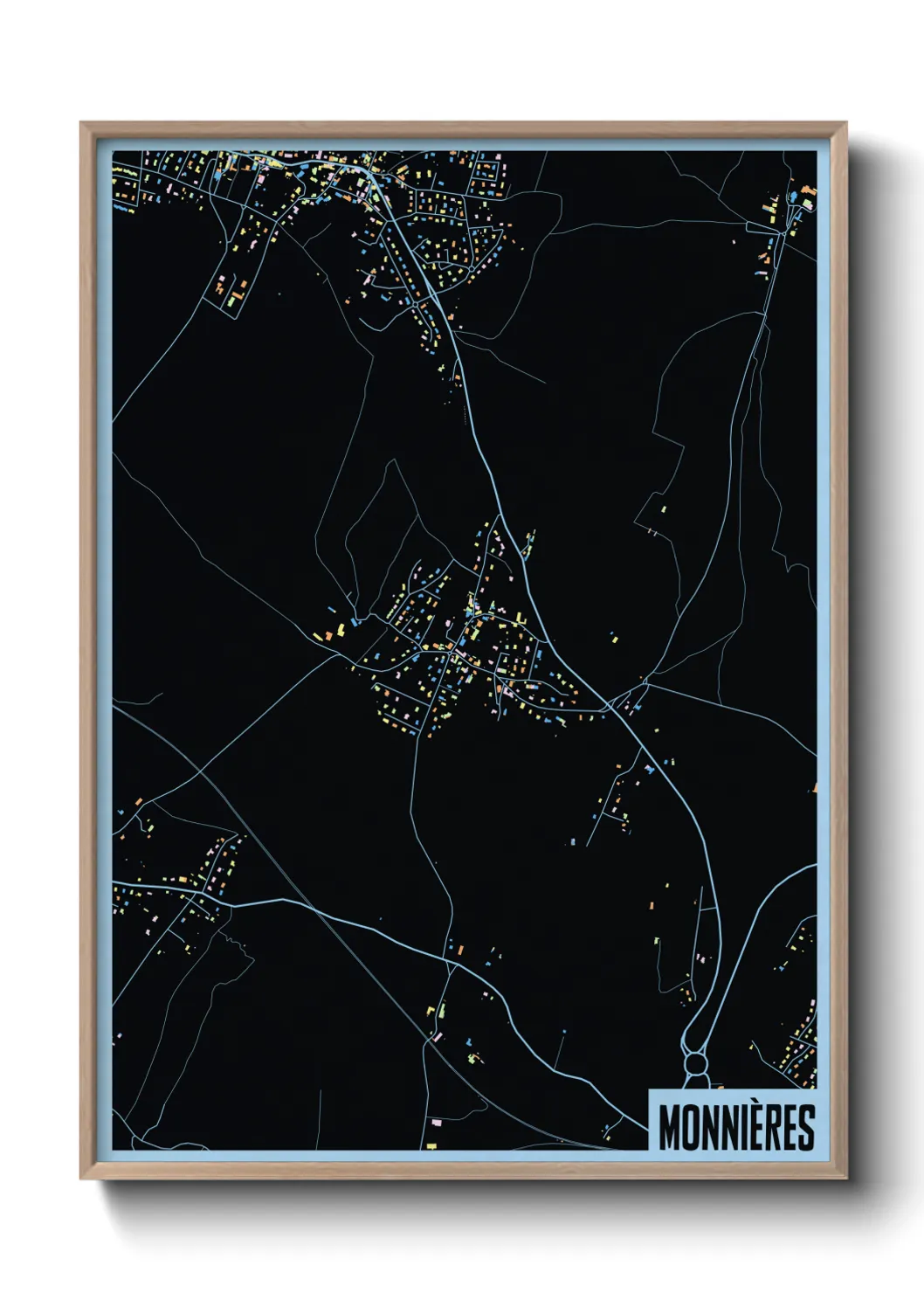 Une affiche de carte sur Monnières