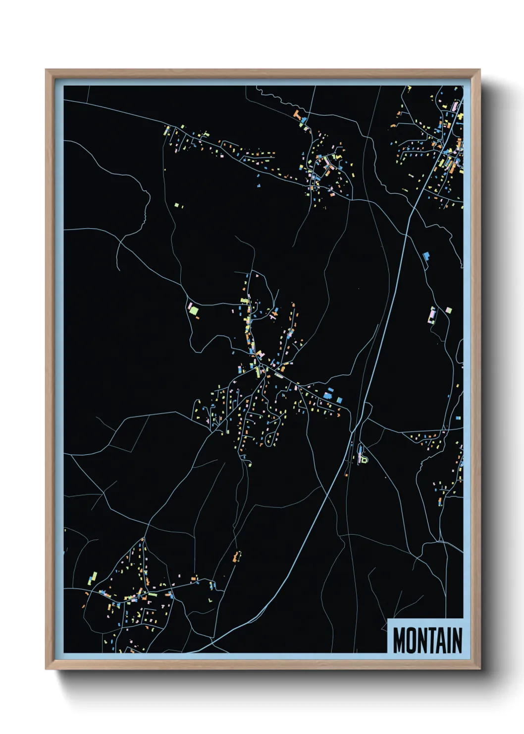 Une affiche de carte sur Montain