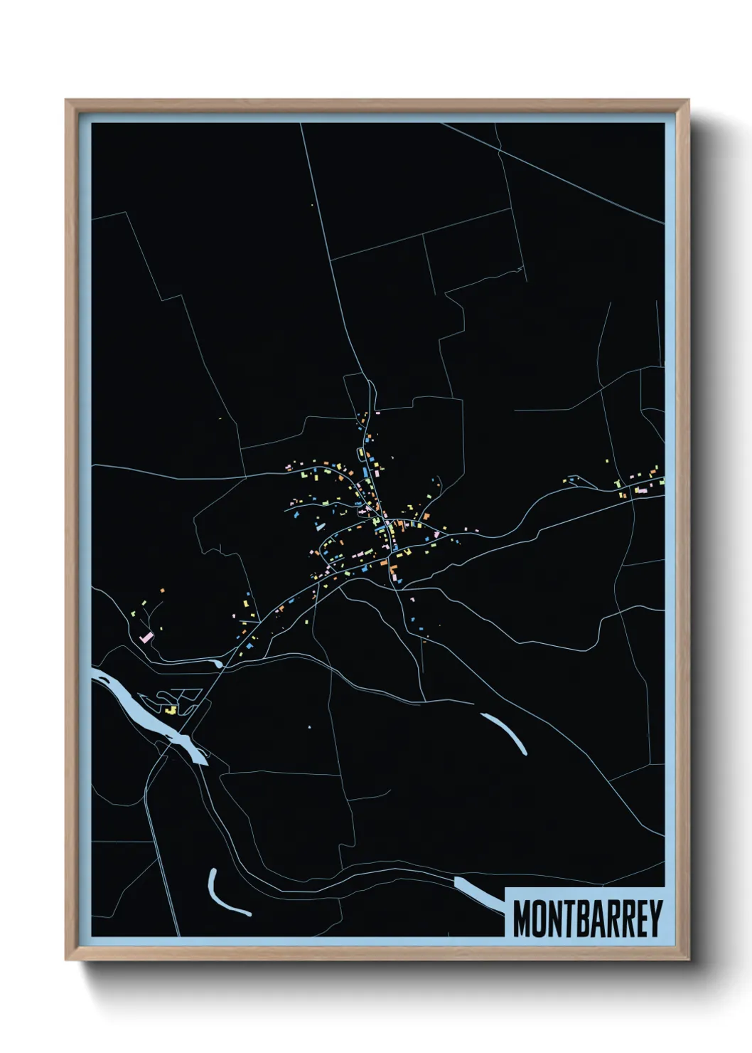Une affiche de carte sur Montbarrey