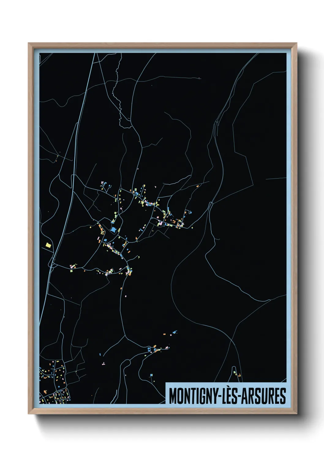 Une affiche de carte sur Montigny-lès-Arsures