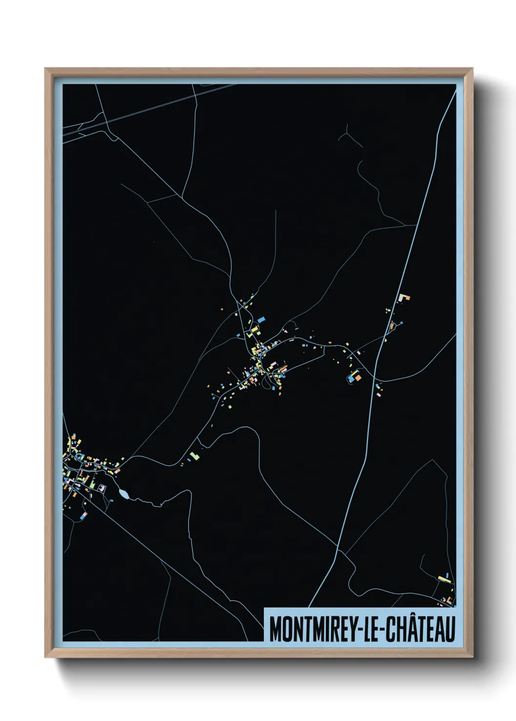 Une affiche de carte sur Montmirey-le-Château