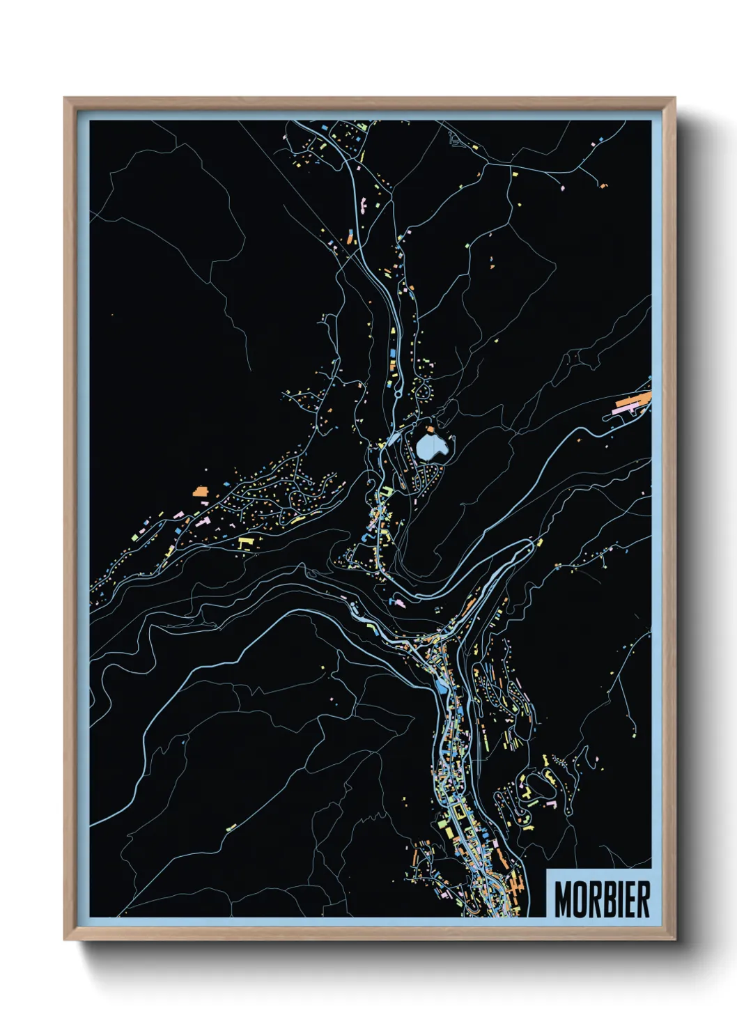 Une affiche de carte sur Morbier