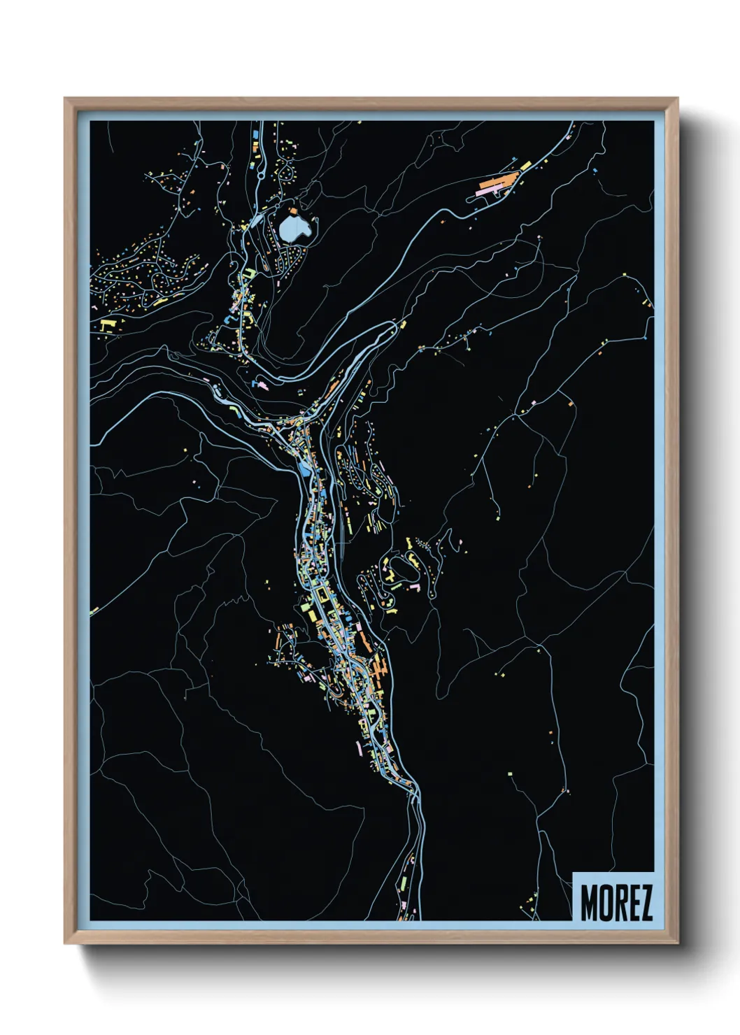 Une affiche de carte sur Morez