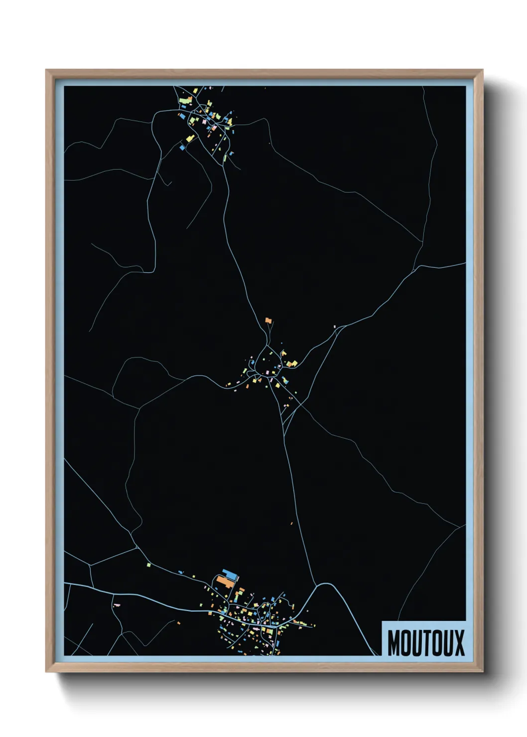 Une affiche de carte sur Moutoux