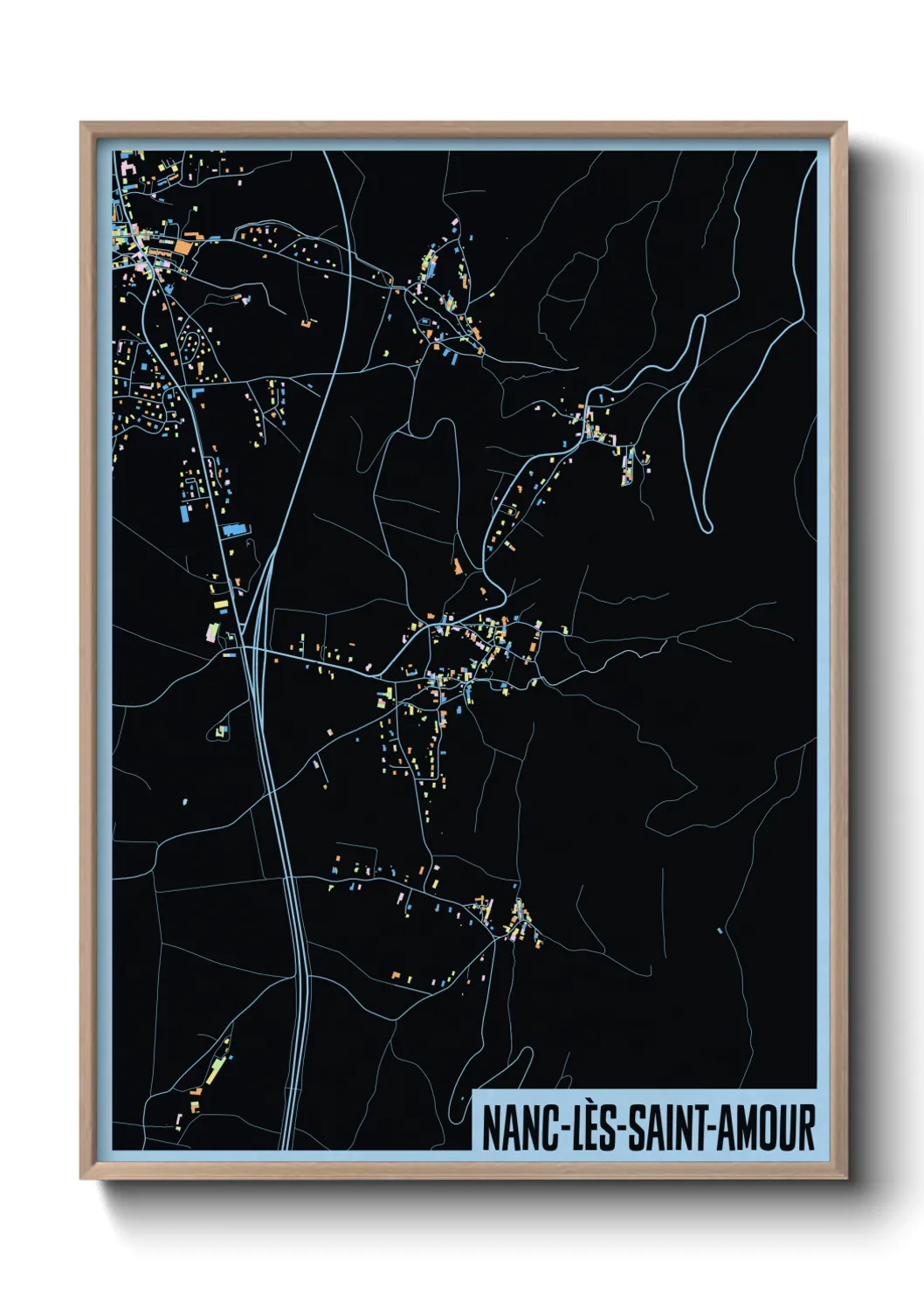 Une affiche de carte sur Nanc-lès-Saint-Amour