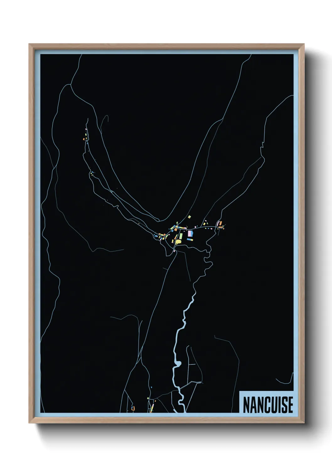 Une affiche de carte sur Nancuise