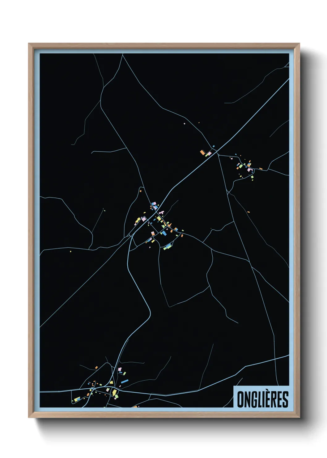 Une affiche de carte sur Onglières