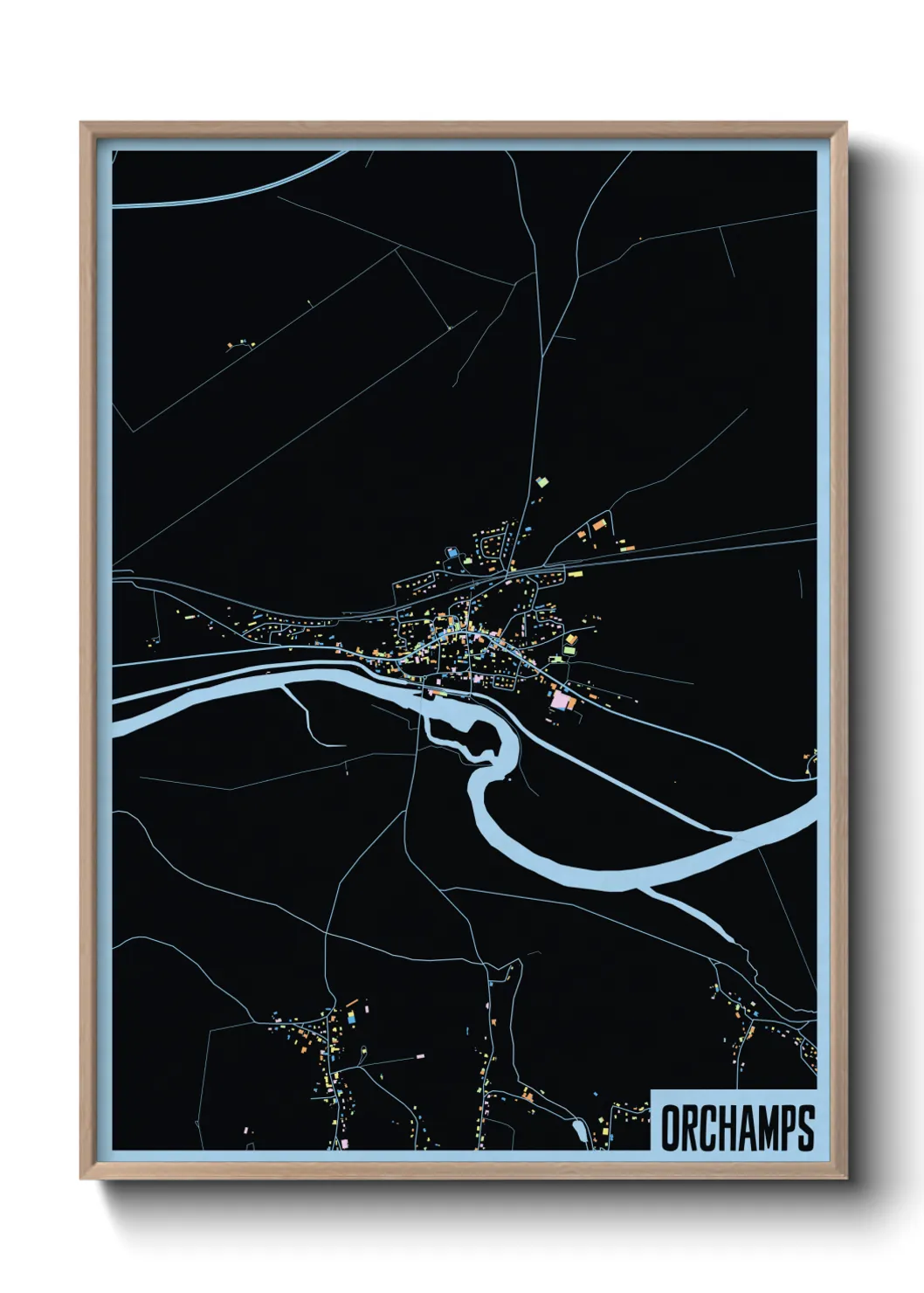 Une affiche de carte sur Orchamps
