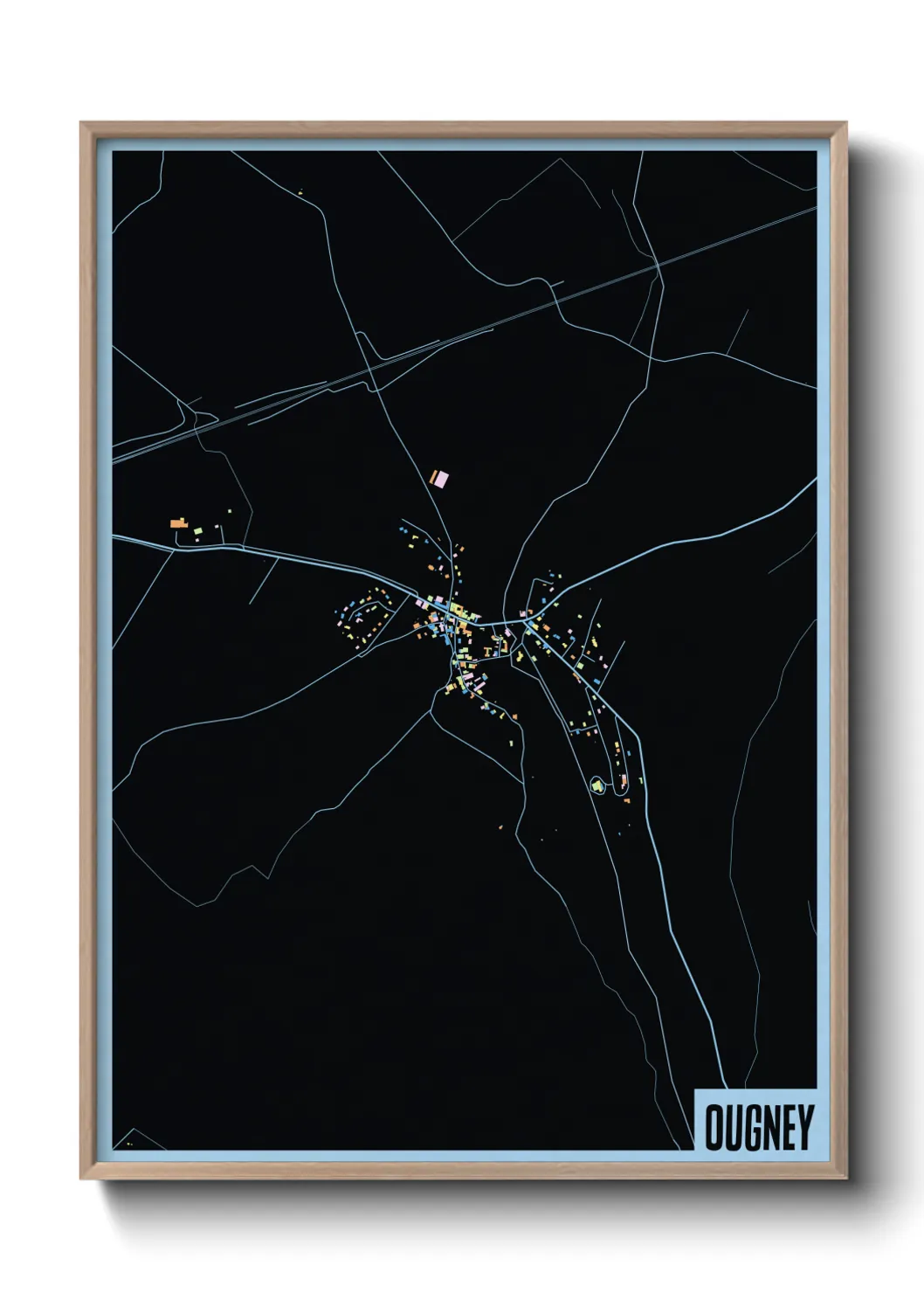 Une affiche de carte sur Ougney