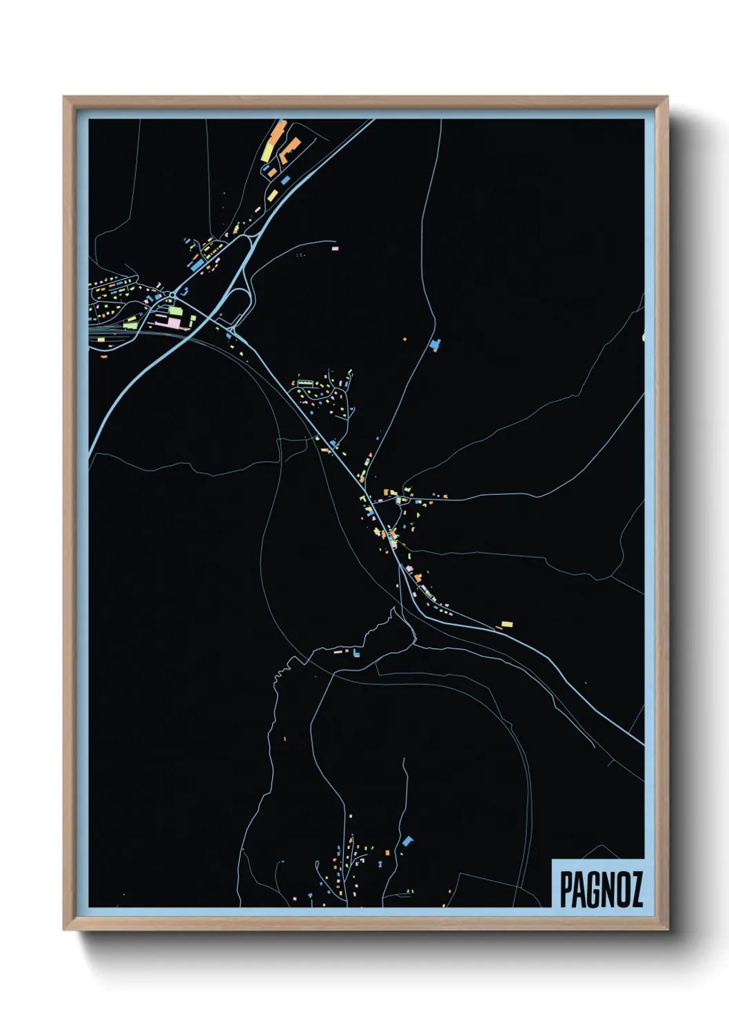 Une affiche de carte sur Pagnoz