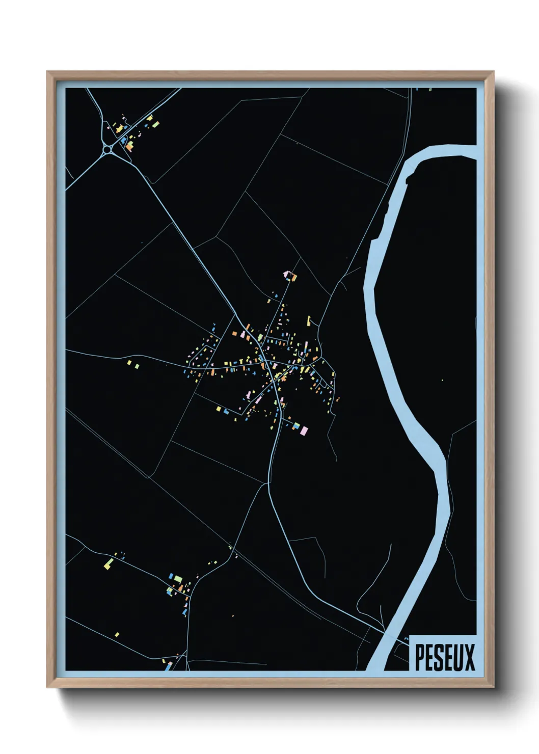 Une affiche de carte sur Peseux