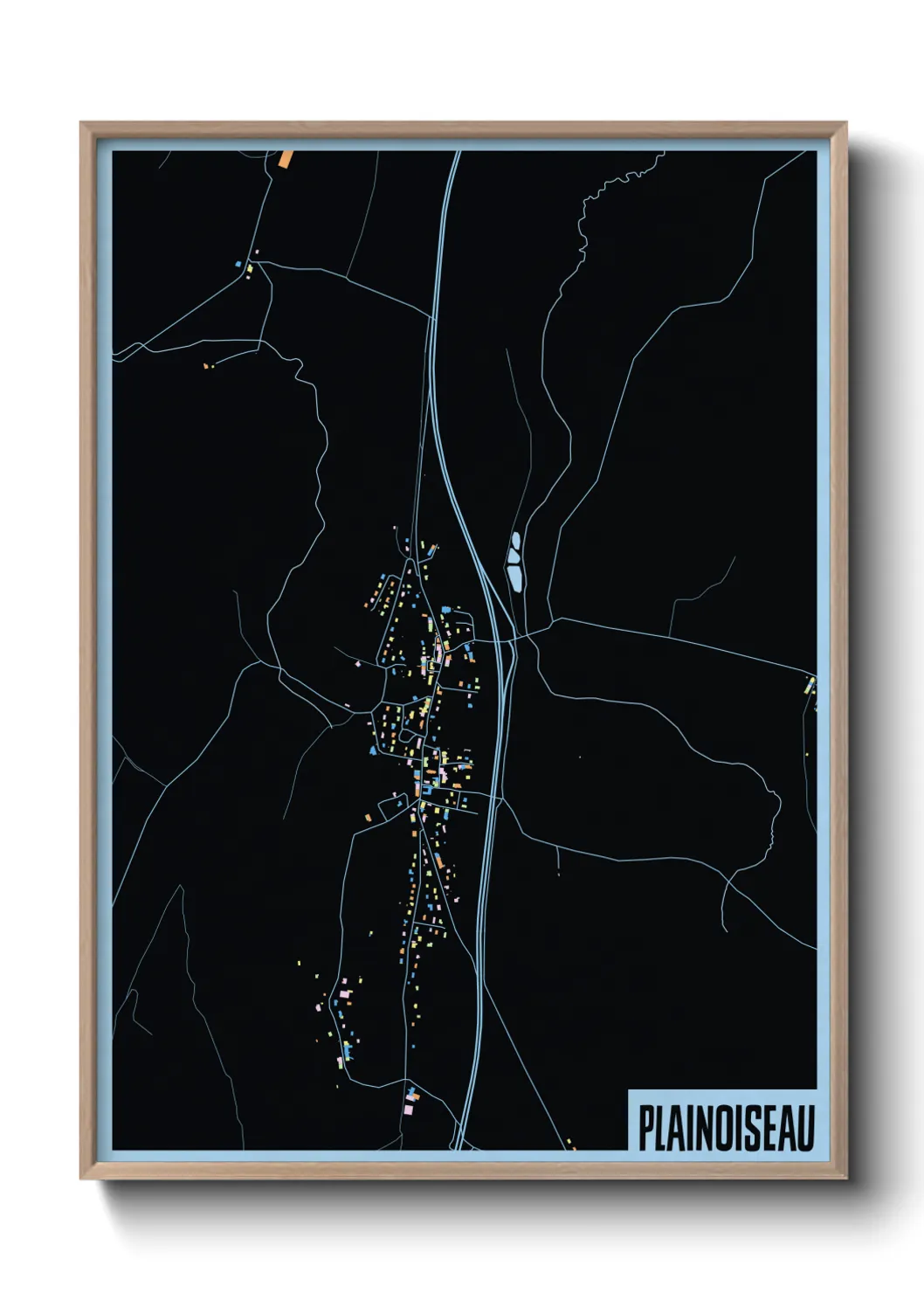 Une affiche de carte sur Plainoiseau