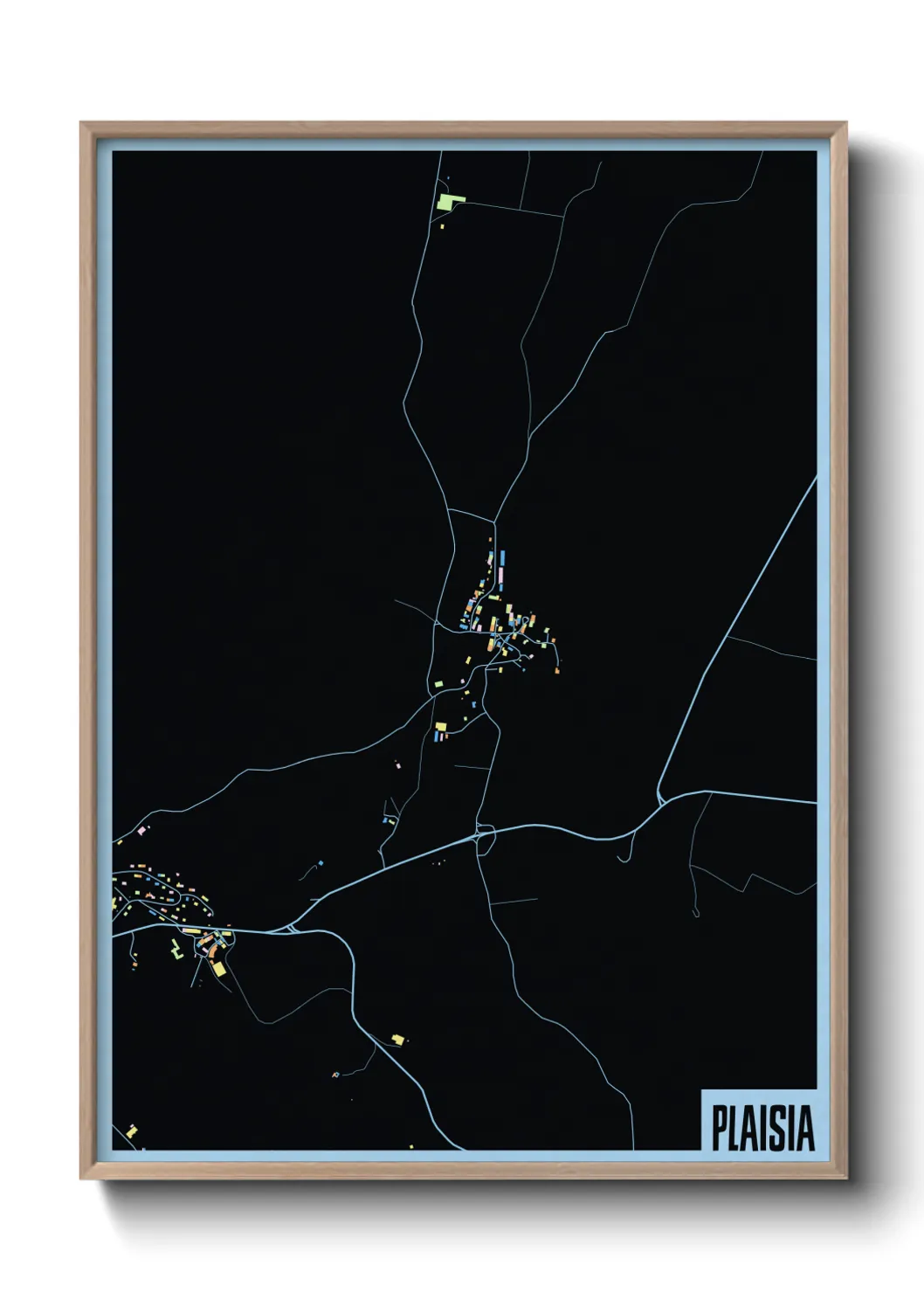 Une affiche de carte sur Plaisia