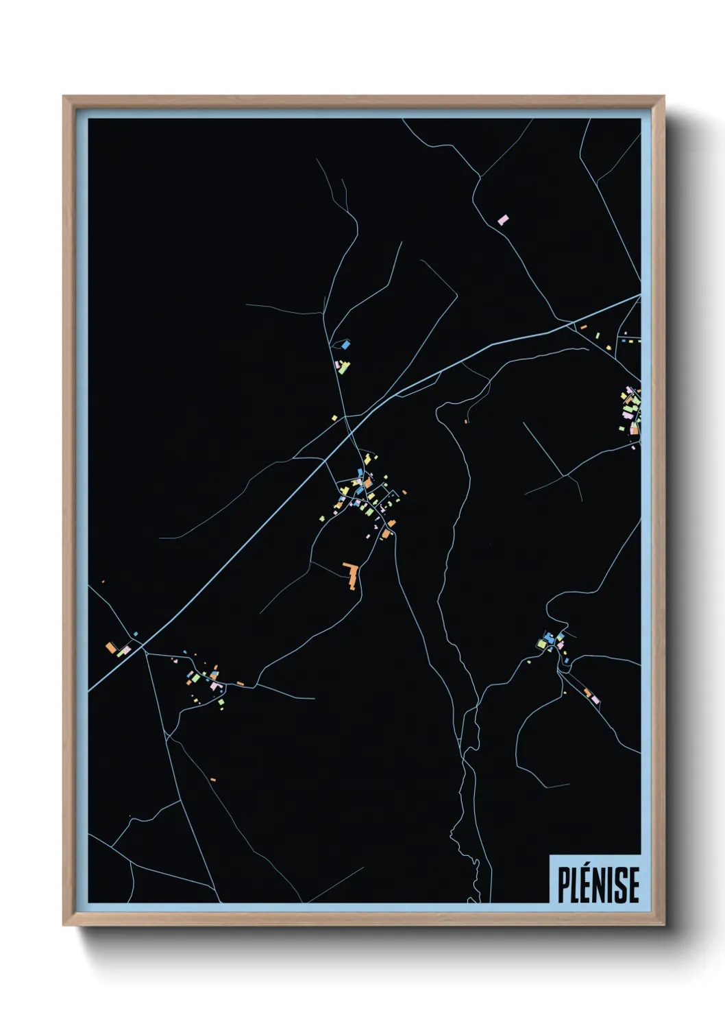 Une affiche de carte sur Plénise